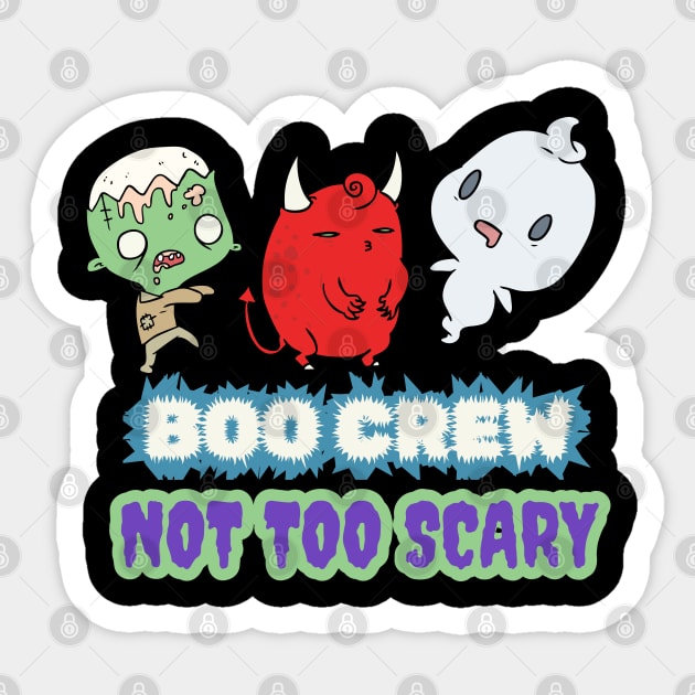 Retro Vintage Halloween. The Little Boo Crew. Not Too Scary Style Sticker by SwagOMart